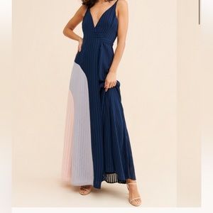 Hutch Colorblock On By Wrap Pleated Dress Sz Small Blue Soft Pink NWOT